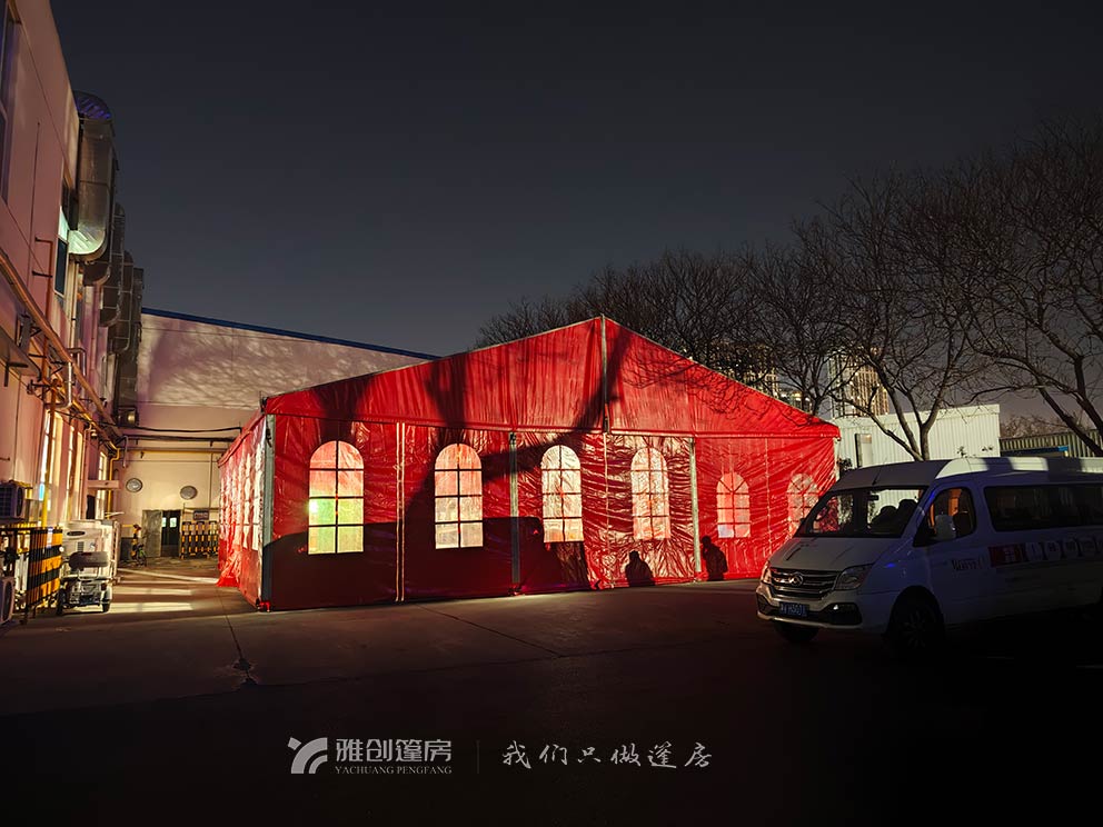 开封篷房出租搭建红色年货节篷房